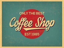 Coffee Shop, Retro replica vintage style metal tin sign gift Pub