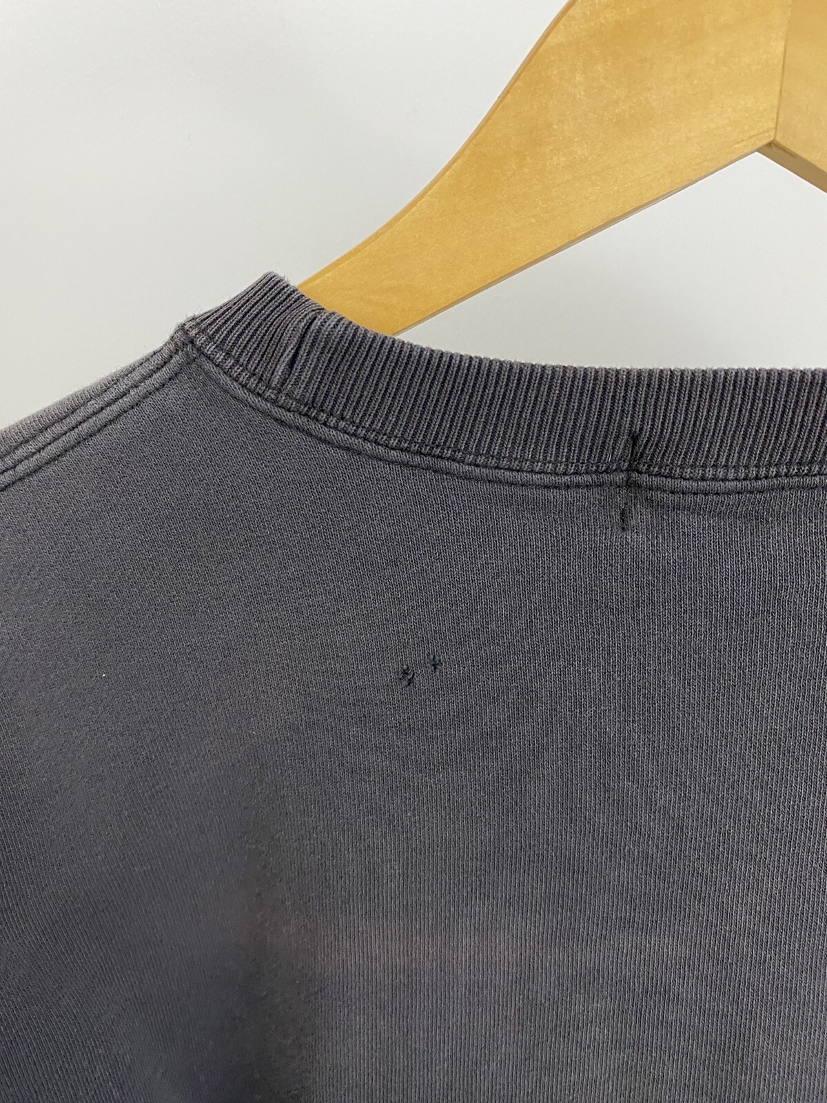 Felpa vintage polo sportiva Ralph Lauren pony sbiadita nera girocollo taglia M