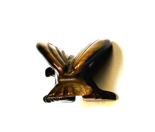 Miniature Stone Bird Eagle Tiger’s Eye? Carved 1” Brown - Picture 4 of 7