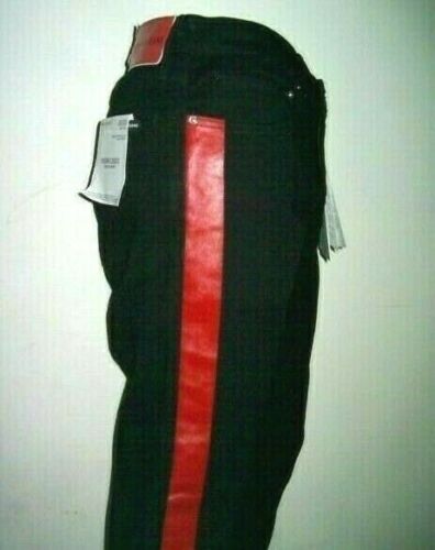 Calvin Klein Jeans unterhalb der Taille 29 32 33 34 schmale Passform 2-farbige rote Lederstreifen - Bild 4 von 12