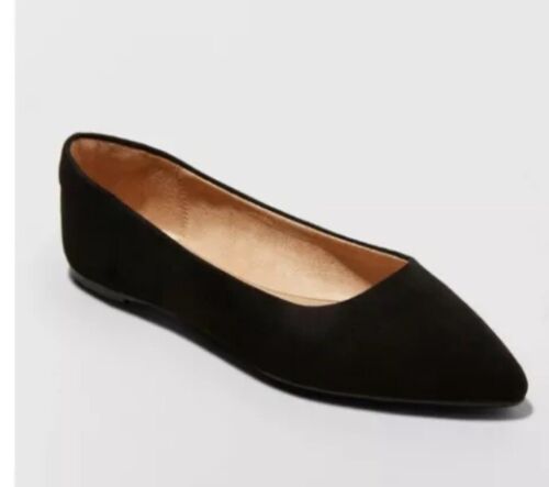 Women's Corinna Ballet Flats with Memory Foam Insole Black- A New Day - SIZE 9