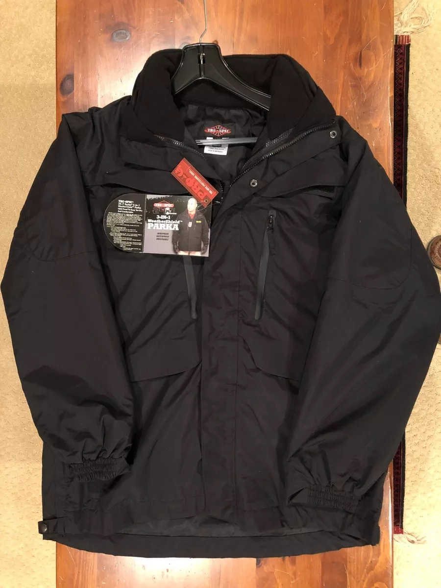 TruSpec 24-7 Series 3 in 1 Black Tactical Weather Shield Jacket, Lrg, New  w/Tags