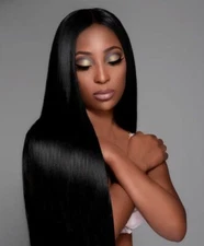 Women Synthetic Black Wig Long Straight Hair Full Wigs Party Cosplay Wigs USA 