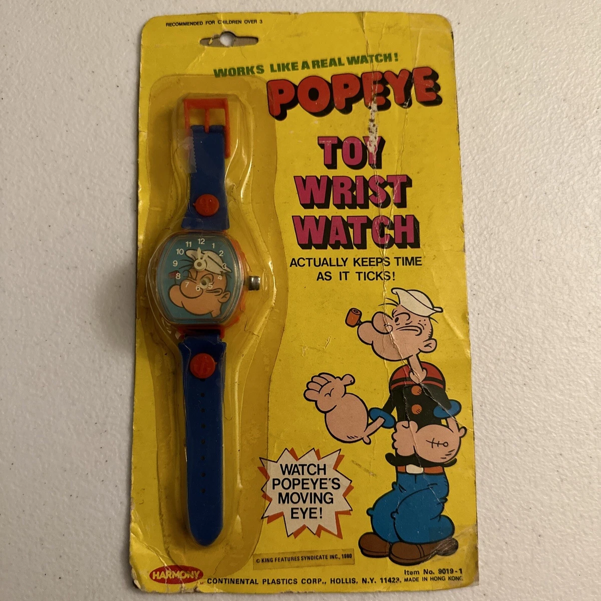 Vintage 1980 Harmony KFS Popeye Toy Wrist Watch