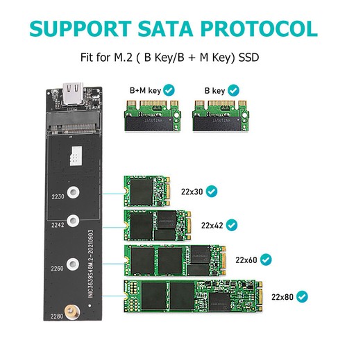 M.2 SATA SSD 6Gbps External Enclosure Box for 2230/2242/2260/2280 - Afbeelding 12 van 15