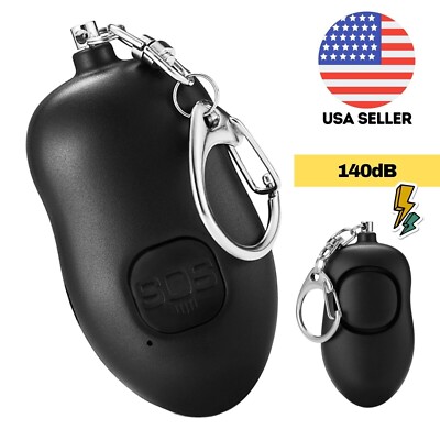 Emergency Defense Safe Sound Personal Alarm Keychain With LED Light For Women