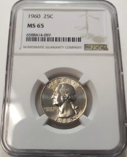 1960 WASHINGTON 25c QUARTER NGC MS65 #6588414-097