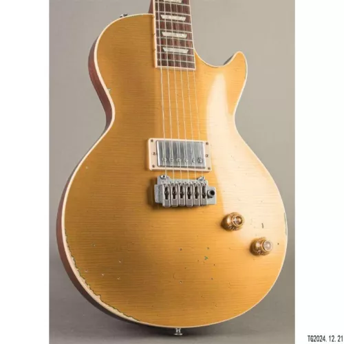 Ginbest Joe Perry Goldrush Les Paul with maple board top wilkinson tremolo one b
