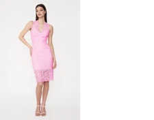 new ANTHROPOLOGIE BARDOT milania pink lace sheath dress m us 6 pink bloom