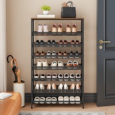 HOOBRO 8-st&ouml;ckige Schuhregal Ablagegestelle Schuhablage f&uuml;r 21-28 Paar Schuhe