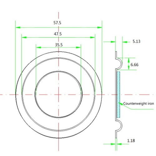 57MM Bass Radiator Vibration Membrane Speakers Diaphragm Bass Radiator Auxiliary - Zdjęcie 3 z 8