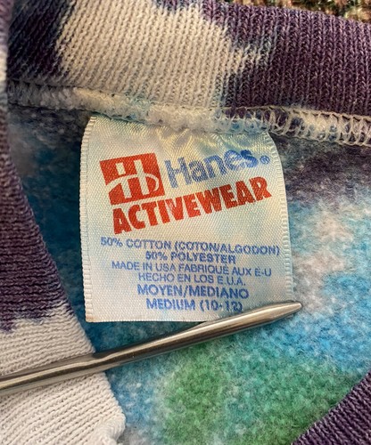 VTG 90s Youth Cape Cod Massachusetts Tie Dye Sweatshirt SZ M Raglan Made in USA - Picture 3 of 5