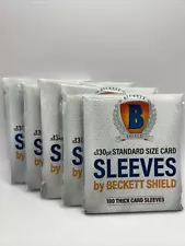 Beckett Shield Soft Card THICK Sleeves 5 Packs of 100 Sleeves for 130pt Cards
