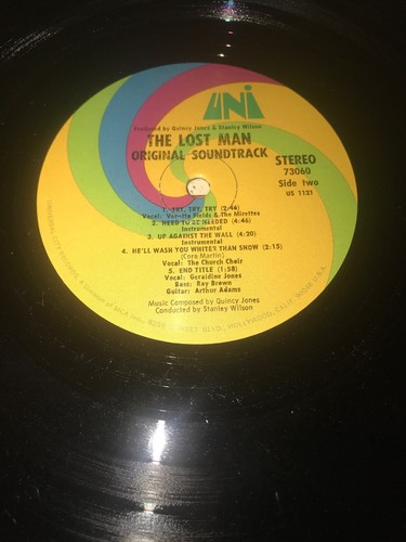 Rare Vintage Vinyl-OST-The Lost Man-Quincy Jones-Sidney Poitier-UNI 73060-Tested - Picture 11 of 12