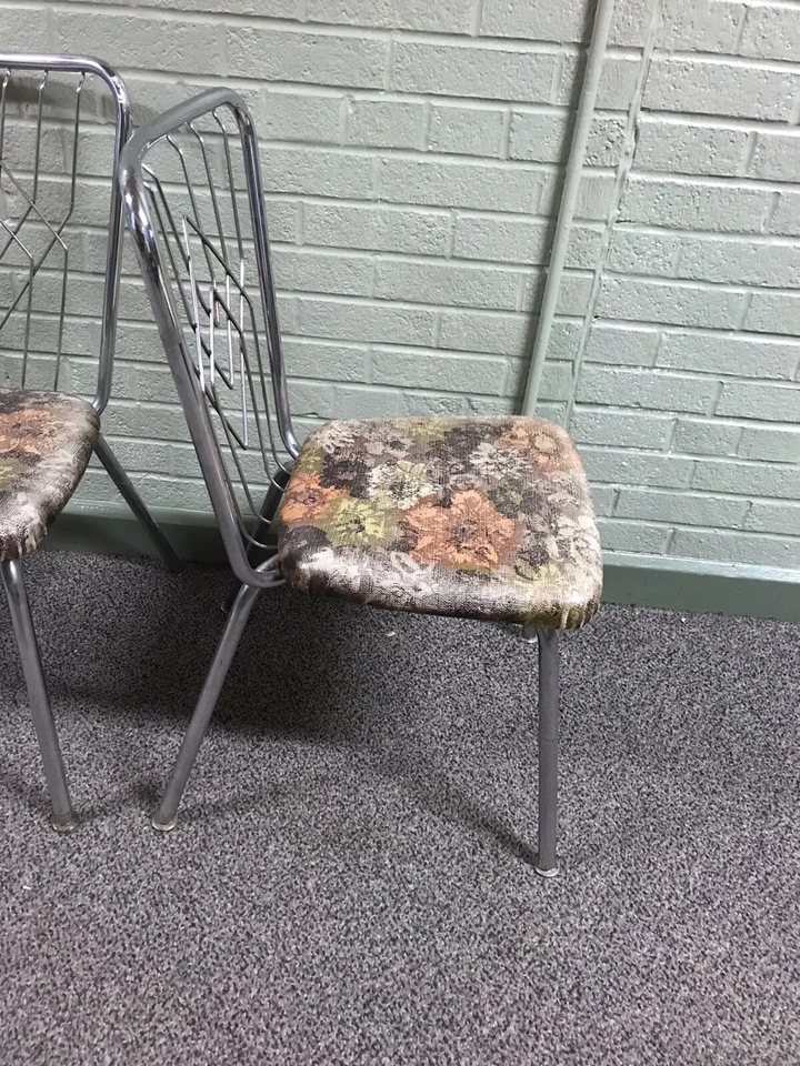 JUEGO DE 4 SILLAS DE COMEDOR BRODY DE COLECCIÓN MCM MEDIADOS DE SIGLO MODERNAS CROMADAS COCINA VINTAGE Foto 4 de 4