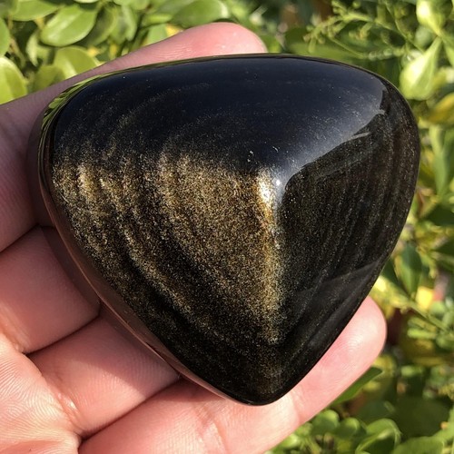 143g Natural Heart-shaped Gold Obsidian Crystal Mineral Specimen Reiki Healing - Picture 10 of 18