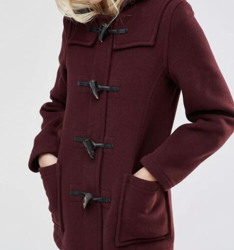 Gloverall Mid Slim Duffle Coat in Burgundy New Size 10 $ 669 - Picture 3 of 9