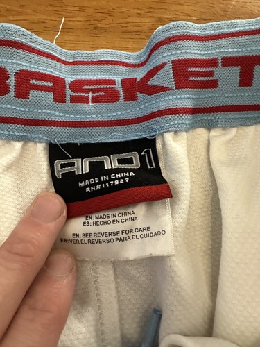 Pantalones cortos de baloncesto vintage años 90 y 1 medianos blancos y azules - Imagen 5 de 8