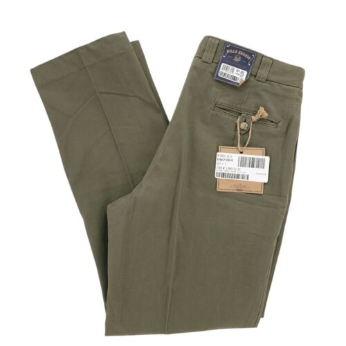 NWT BILLS KHAKIS Olive Green Canvas Pant Pleated 100% Cotton Size 37