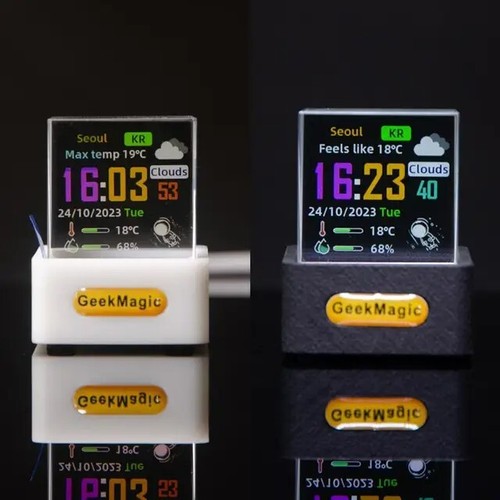 GeekMagic GIFTV Crystal Cube Photo Display Holographic Desktop Smart Weather - Picture 2 of 7