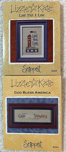 Lizzie Kate Patriotic Snippets Lot of 2 Counted Cross Stitch Charts S28, S40