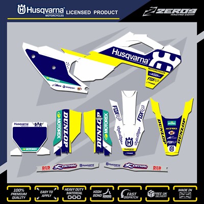 HUSQVARNA MX Grafik Kit Motocross Grafik TC FC TE FE 125-500 RACE BLU/YEL