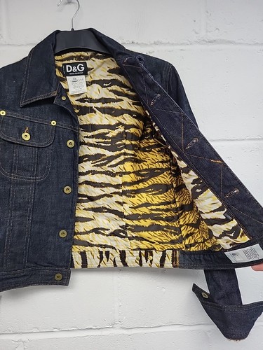 Dolce & Gabbana D&G Dark Denim & Tiger Print Back Denim Jacket.Size XS.PW2004278 - Picture 7 of 13
