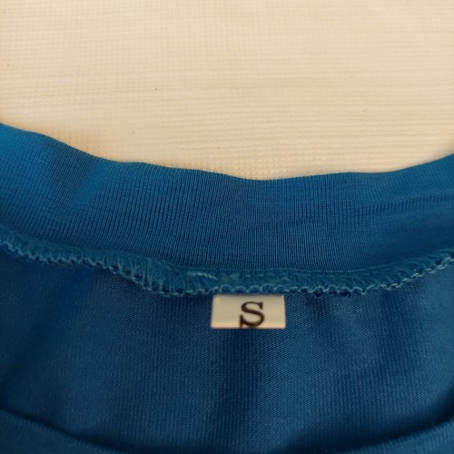 Cobalt Blue Polka Dot Patchwork Mini Dress Short Sleeve A Line Funky Size S - Picture 4 of 9