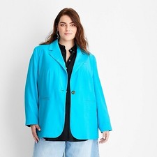 Women's Oversized Blazer - Future Collective With Gabriella Karefa-johnson Sky