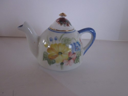 Andrea By Sadek Small Mini Ceramic Tea PotDecorated in Flowers Thailand
