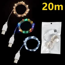 20/100/200 LED String USB Supply Copper Wire Xmas Party Waterproof Fairy Lights