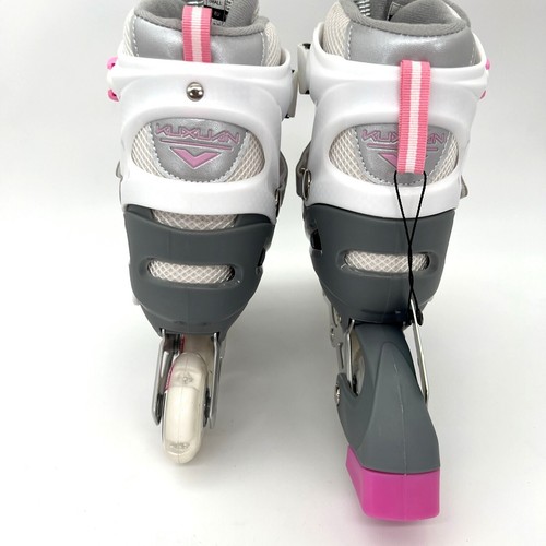 Pattini a rotelle in linea Kuxuan bambina piccoli rosa ruote illuminate lame regolabili - Foto 6 di 8