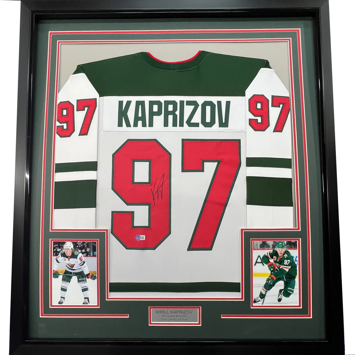 Kirill Kaprizov Signed & Professionally Framed Authentic White Hockey Jersey