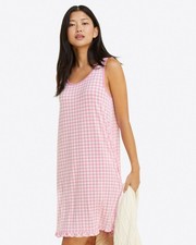 Draper James NEW Alison Nightgown Pink Gingham Nightie House Dress Comfort Cute