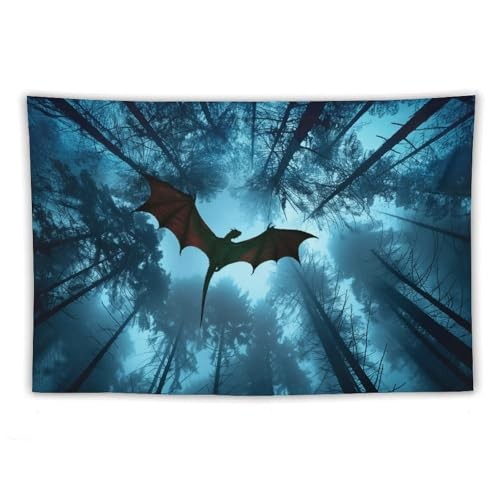 Dragon Ceiling Tapestries for Bedroom, Tree Fabric Wall Hangings 60L" x 90W" - Picture 2 of 8