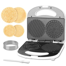 Mini Pizzelle & Stroopwafel Maker - Bake 4" Pizzelles or 3" Stroopwafels