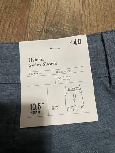 Goodfellow & Co™ Hybrid Swim Shorts ~ Men's Size 40~ 10.5" Inseam ~ Blue Rotary - 第 3/4 張圖片