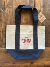 Trader Joes Mini Tote Canvas Bag