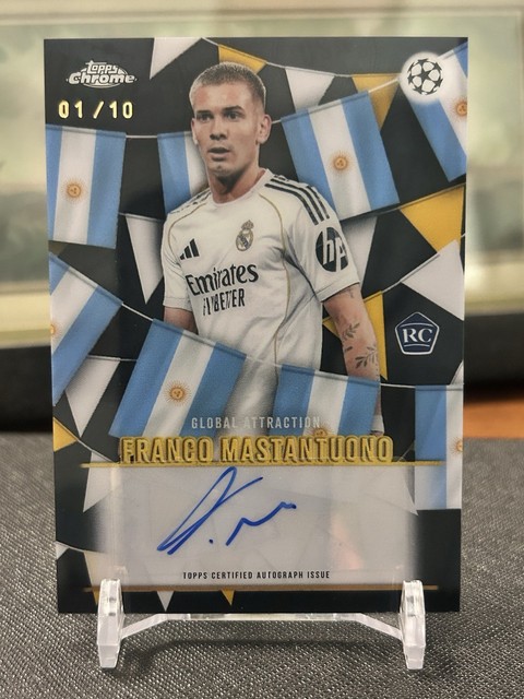 2025 Topps Chrome UEFA CCC Franco Mastantuono Global Attraction Auto Black /10