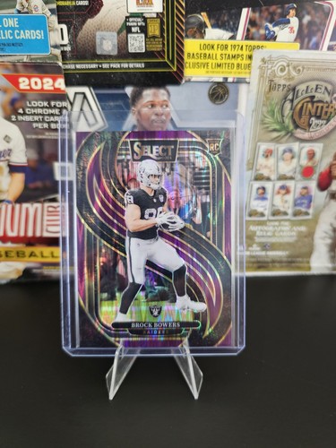 2024 Panini Select Brock Bowers Purple Prizm Shock RC *PREMIERE LEVEL* #42/360