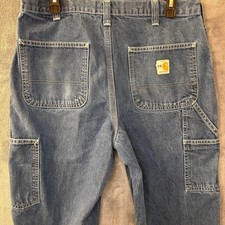 Carhartt FR Flame Resistant Carpenter Men's 34x34 Work Denim Blue Jeans