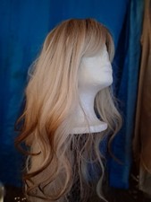 Synthetic Long Wavy Blonde Red Highlight Tips 32 Inch Wig