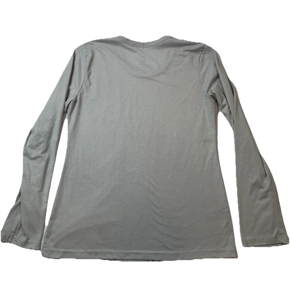Camisa Patagonia Manga Larga Mujer M Gris Rojo Rayas Ropa Activa Rendimiento Top Foto 2 de 4