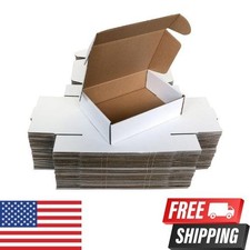 50 Pack 7"X5"X2" Inch Small Shipping Boxes White Corrugated Cardboard Box for Sm