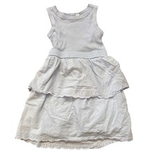 Gap Tiered Eyelet Dress Kids Light Blue Boho Sleeveless SIZE S (6/6X)