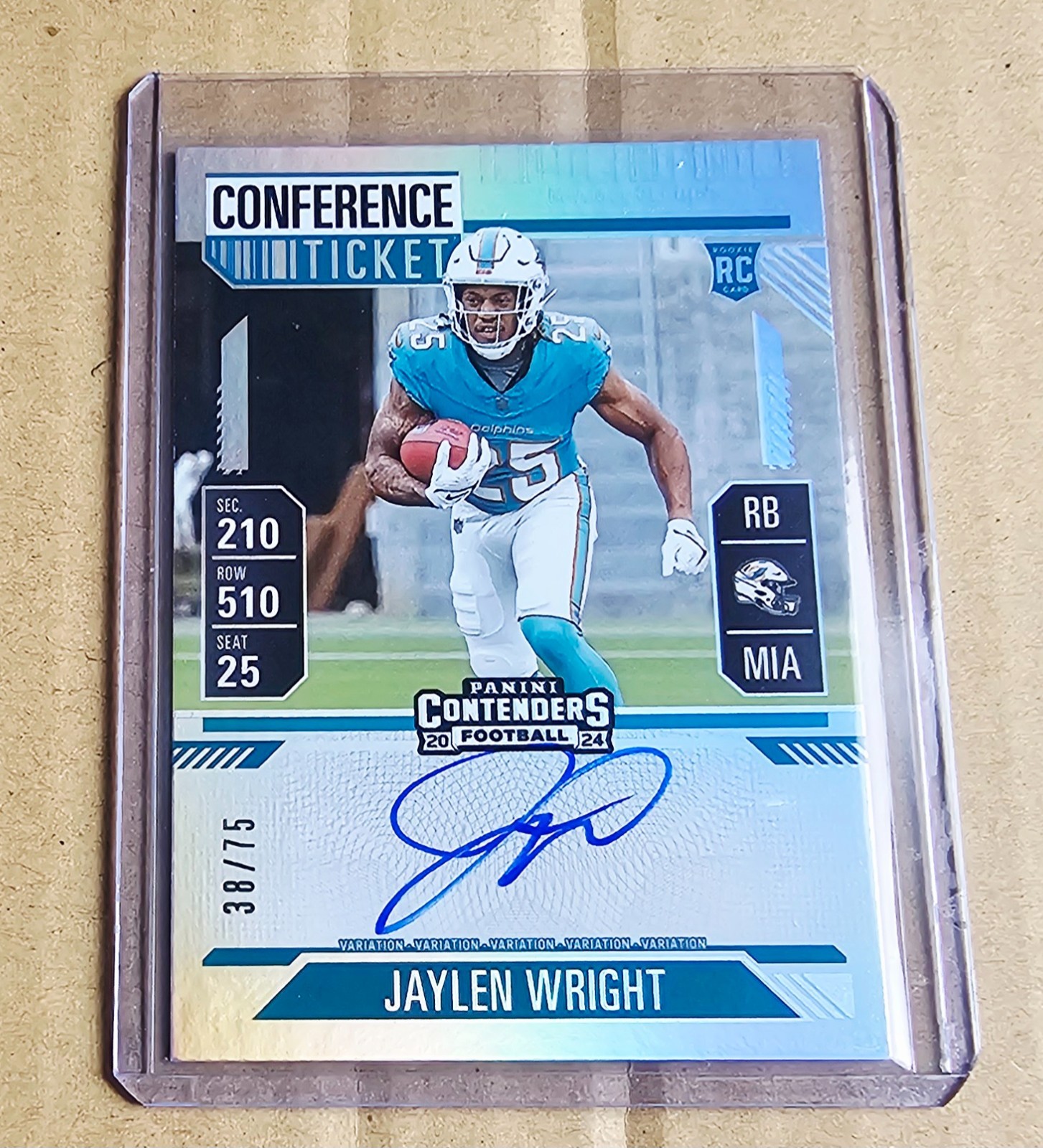 2024 CONTENDERS JAYLEN WRIGHT CONFERENCE ROOKIE TICKET ON CARD AUTO RARE #/75