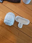 Vintage white Milk Glass Bird Cage Feeder  Water  1 Chipped