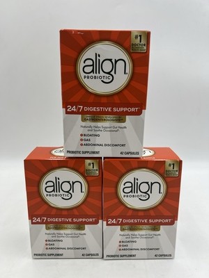 3x Align 24/7 Digestive Support Probiotic 42 Capsules Each Exp 01/29 NEW