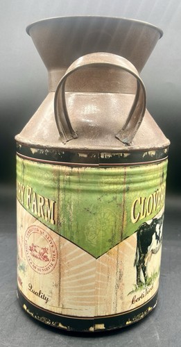 Vintage Reproduction Of Cloverfield Dairy Farm Milk Can 11 7/8" Farmhouse Decor - Picture 3 of 8