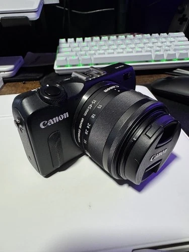 Canon EOS M2 Mirrorless Camera with EF-M 15-45mm and 22mmLens Bundle Accessories